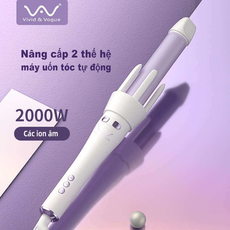 Máy làm tóc Máy uốn tóc xoăn xoay tự động 360 độ VIVID Gậy uốn xoăn xoay tự  động 360 độ tạo kiểu tóc đa năng Máy uốn tóc xoăn làm tóc